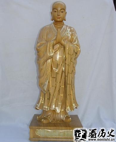 二祖阿难陀木雕