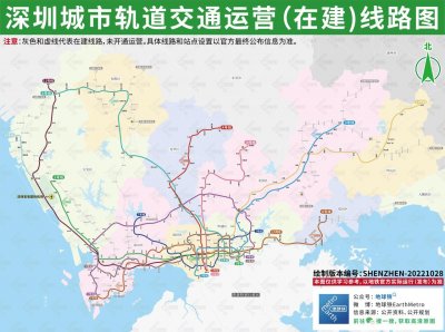 ​深圳地铁1号线线路图（深圳轨道交通运营(在建)线路图）