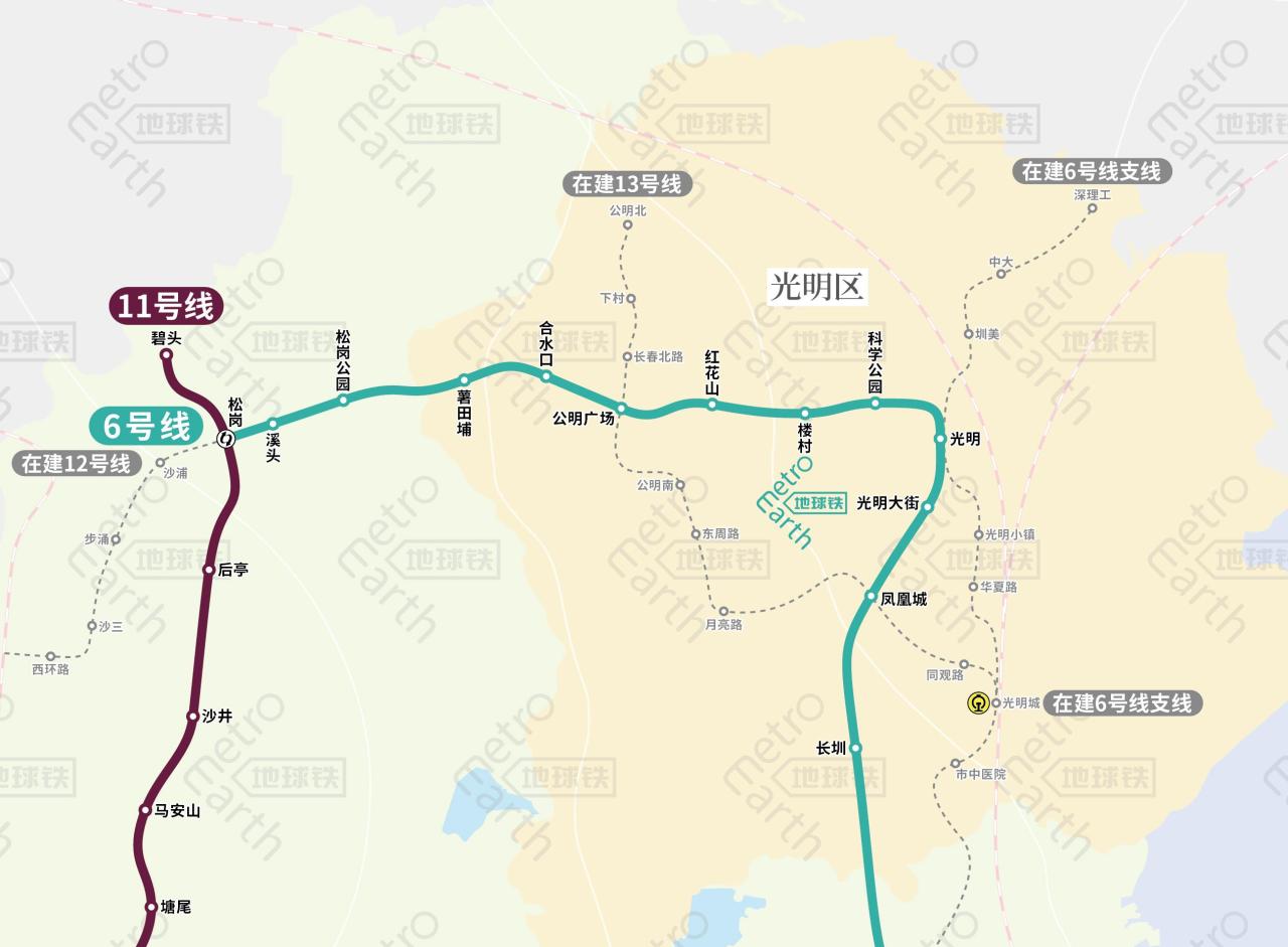 深圳地铁1号线线路图（深圳轨道交通运营(在建)线路图）