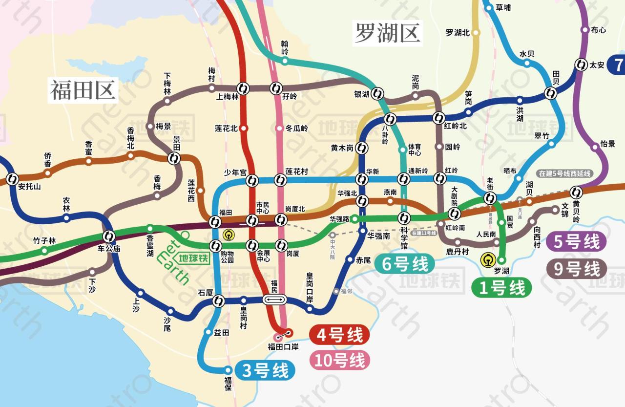 深圳地铁1号线线路图（深圳轨道交通运营(在建)线路图）
