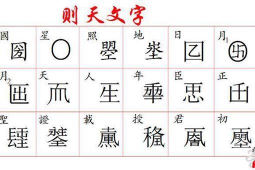 武则天创造过哪些字?