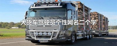 ​大货车驾驶员个性网名二个字