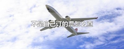​不是自己订的票怎么查