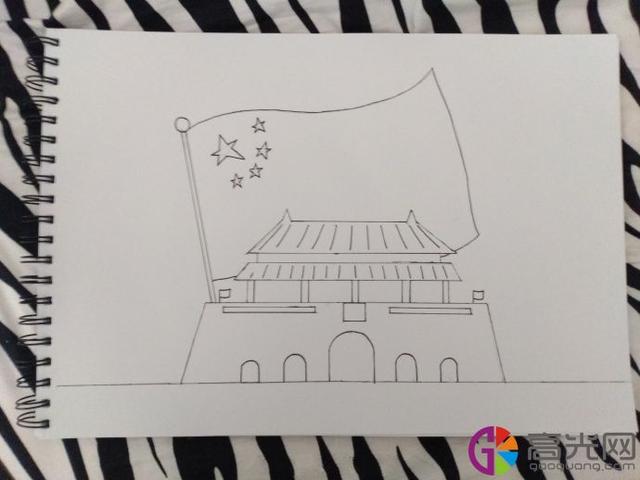 北京天安门怎么画又简单又好看(教你一步一步画天安门)(6)