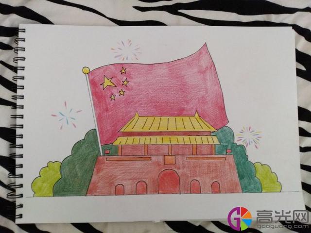 北京天安门怎么画又简单又好看(教你一步一步画天安门)(8)