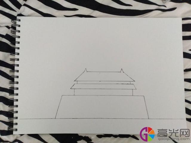 北京天安门怎么画又简单又好看(教你一步一步画天安门)(4)