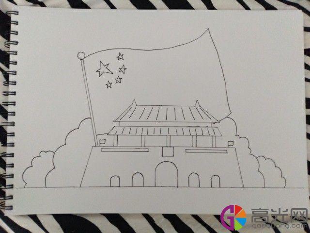 北京天安门怎么画又简单又好看(教你一步一步画天安门)(7)