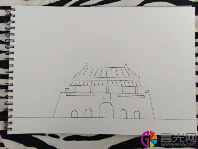 北京天安门怎么画又简单又好看(教你一步一步画天安门)(5)