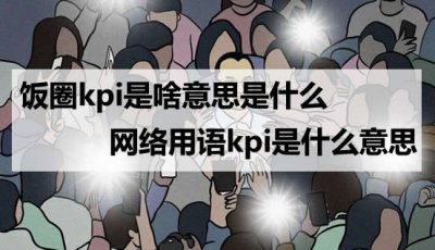 ​饭圈kpi是指什么 饭圈的做数据是什么意思
