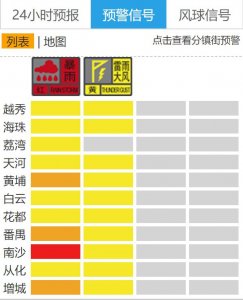 ​广州启动暴雨Ⅲ级应急响应，11区均已发布暴雨预警