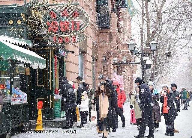 冬天的哈尔滨雪景(飘雪的哈尔滨美翻了)(2)