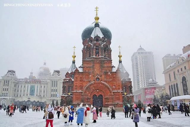 冬天的哈尔滨雪景(飘雪的哈尔滨美翻了)(84)