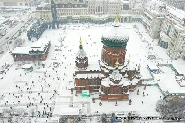 冬天的哈尔滨雪景(飘雪的哈尔滨美翻了)(5)