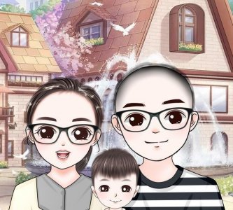 ​美满家庭头像,一家三口、四口头像,温馨甜蜜