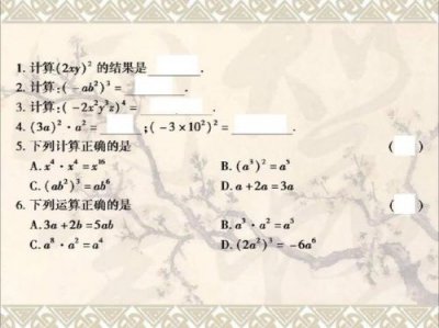 ​幂的乘方与积的乘方计算题 幂的乘方与积的乘方计算题50道