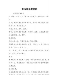 ​乒乓球比赛规则几局,乒乓球团体赛单打是几局几胜制