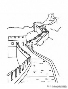 ​长城简笔画线稿资料，收藏备用