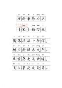 ​四年级下册古诗《宿新市徐公店》文本
