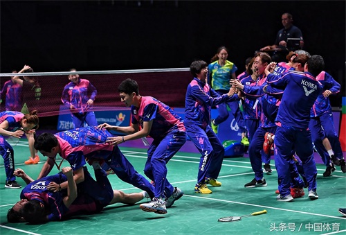 2017年苏迪曼杯决赛 韩国队夺冠疯狂庆祝