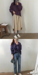 ​少女的毛衣休闲混搭参考。