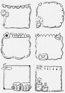 ​一组超简单手帐边框素材~手账简笔画