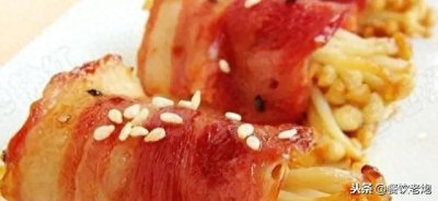 ​油煎金针菇 香煎培根金针菇卷，家人都爱吃