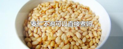 ​麦仁不泡可以直接煮吗
