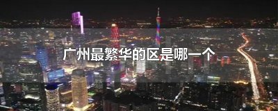 ​广州最繁华的区是哪一个