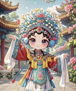 ​萌Q版古风美人小可爱头像（花旦）